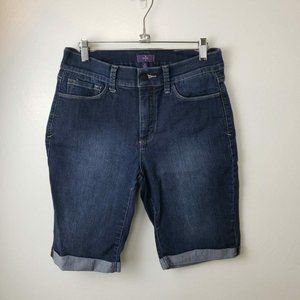 NYDJ Briella Roll Cuff Jean Denim Shorts Sz 8